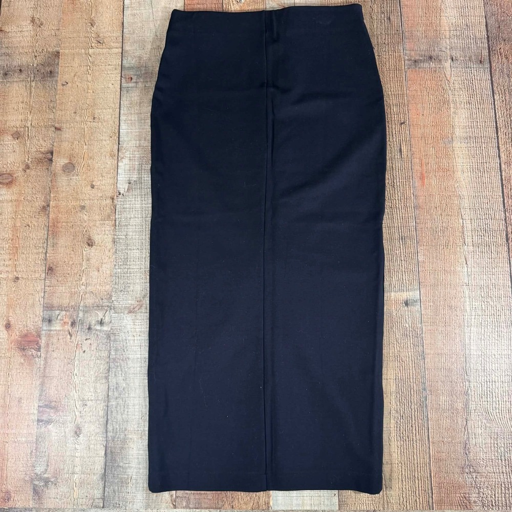 Joe Fresh Black Maxi Skirt Medium Front Slit Stretch Elegant Minimalist Chic